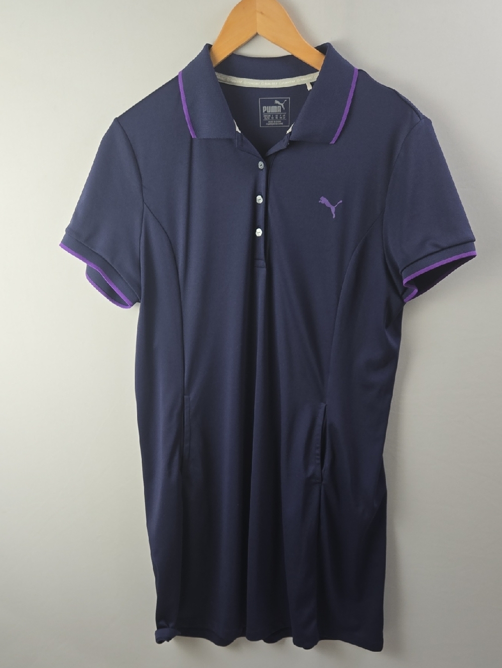 Puma Classic Navy Blue Short Sleeve Polo Golf Dress Sz XL Athleisure‎ Athletics